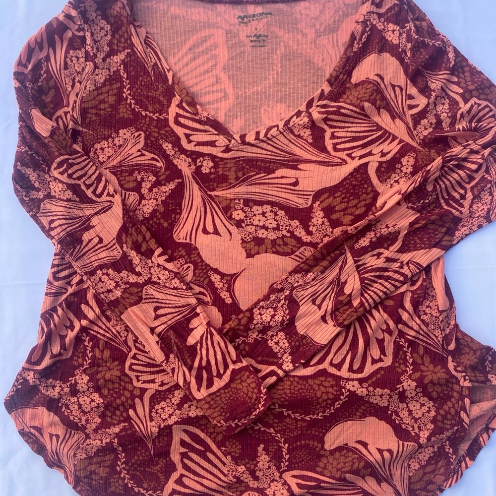 The Original Arizona Jean Company Women's Shirt Rubbed Long Sleeve Stretch M